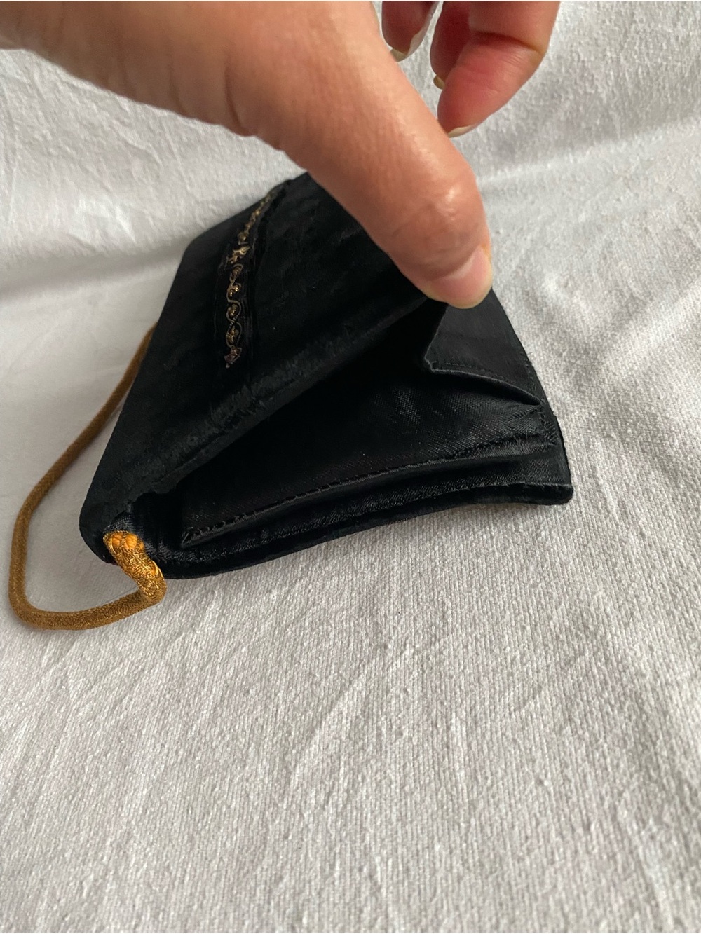 Embroidered Peacock Black Evening Clutch with Gold Accents Clutch Flawless Rare - Picture 7 of 15